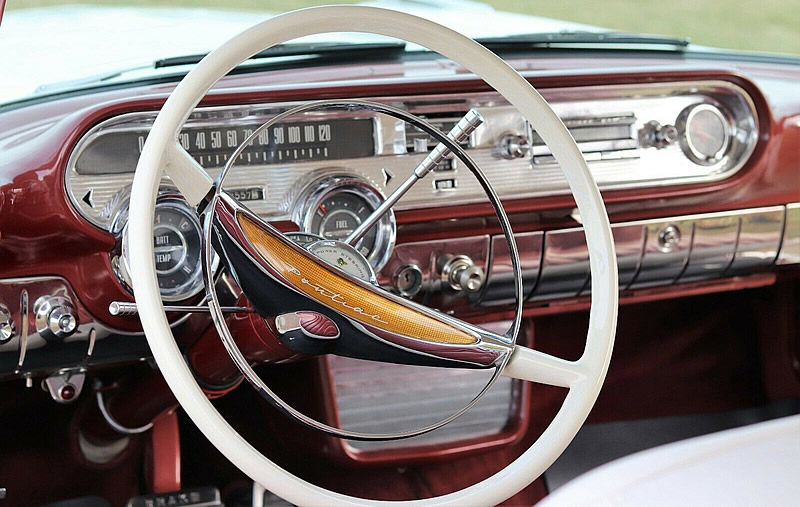 Chrome laden instrument panel of the 1957 Pontiac Star Chief