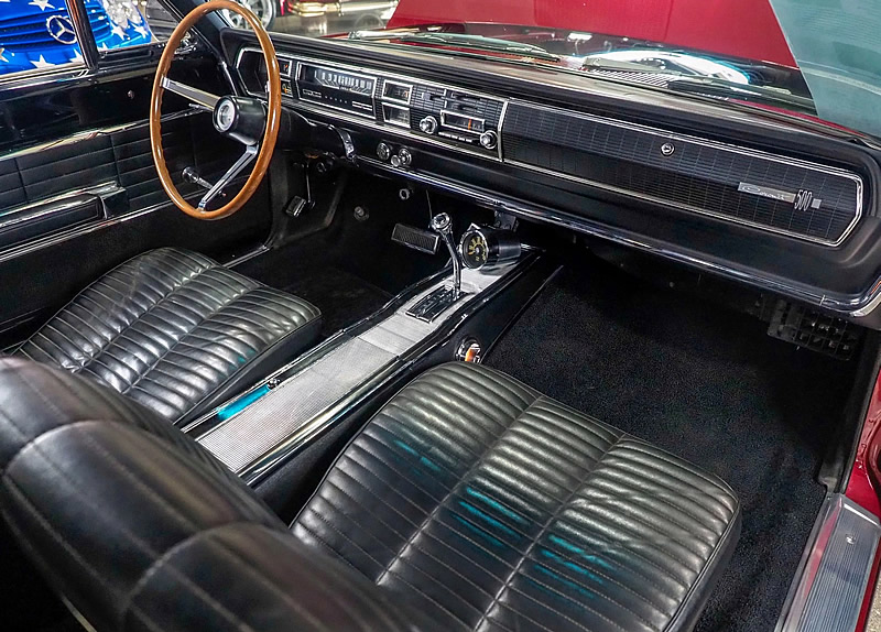 bucket seat interior of a 1966 Dodge Coronet 500 