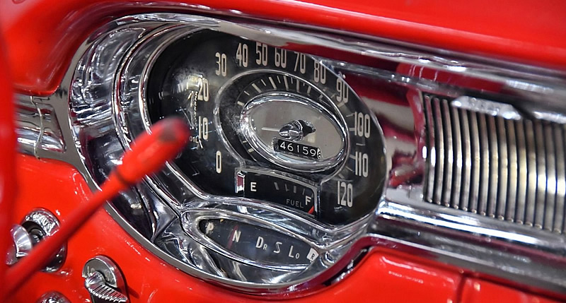 speedometer of a 56 Oldsmobile