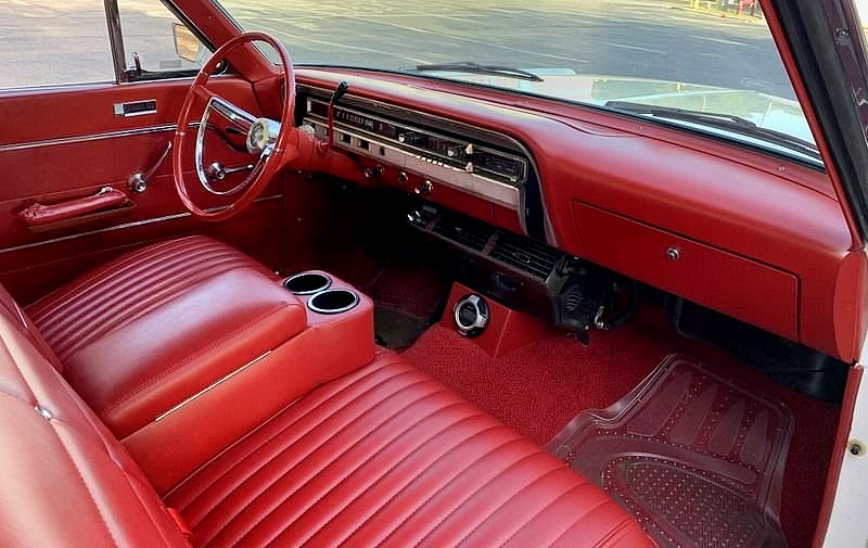 bench seat interior of a 65 Ford Fairlane