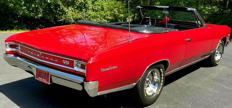 rear view of a 66 Chevelle convertible