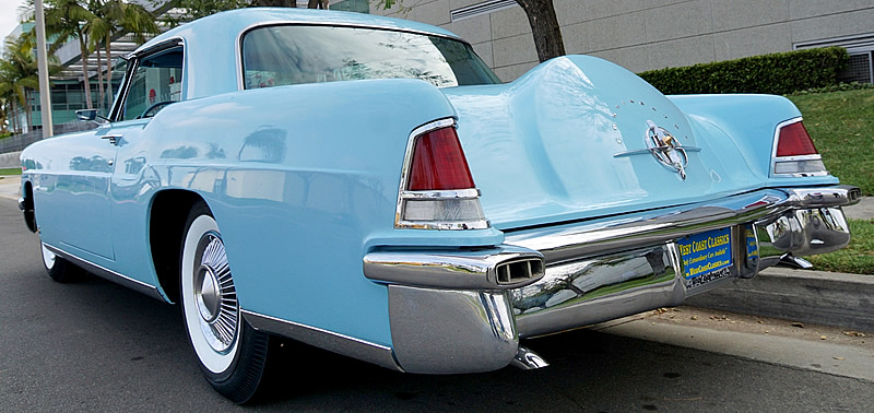 rear view of a 57 Continental Mark 2 showing the Continental Kit