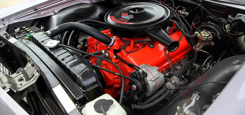 1965 Chevy 396 cubic inch V8 engine in an Impala