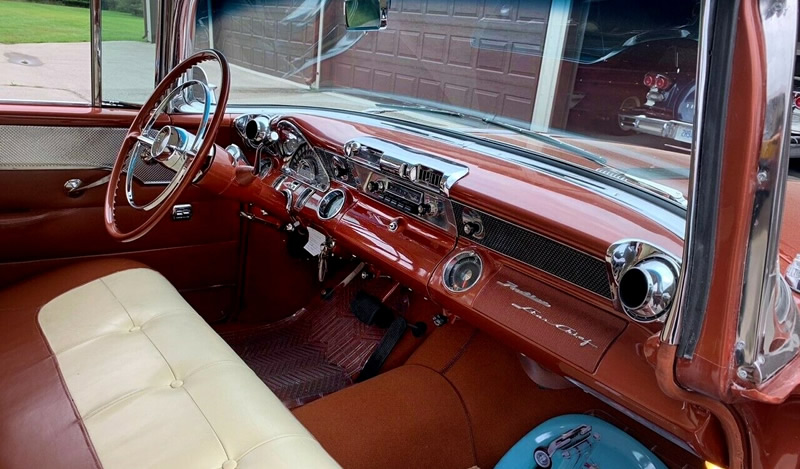Spectacular restored interior of a 1956 Pontiac Safari Wagon