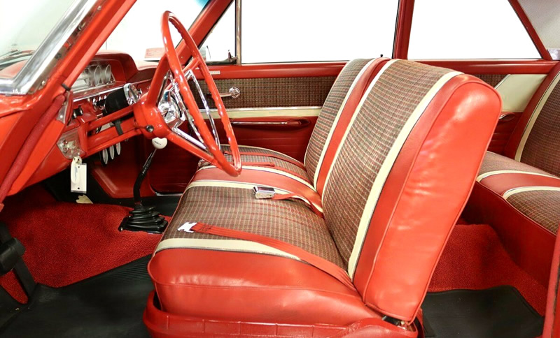 Great looking interior of a 1962 Ford Galaxie 500