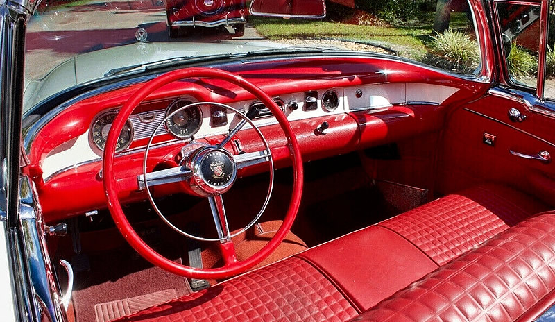 interior of the 54 Buick Skylark convertible