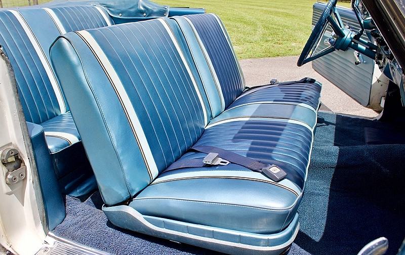 all-vinyl interior of a 1962 Ford Galaxie 500 Sunliner
