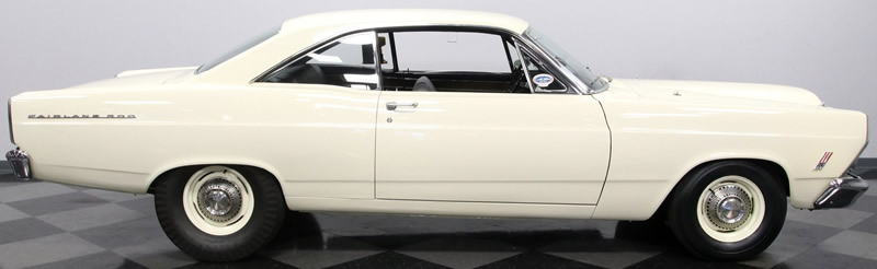 side view of a rare R-Code 427 Fairlane 500 from 1966