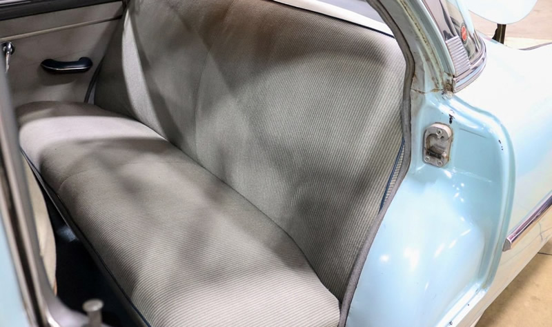 rear seat of a 53 Packard Clipper
