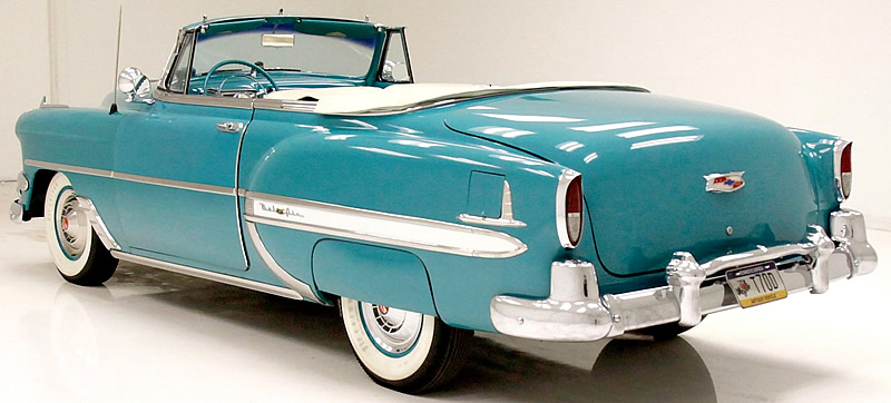rear view of a beautiful 1954 Chevy Bel Air 2-door convertible
