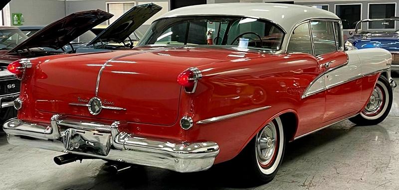 rear view of a 1955 Oldsmobile 98