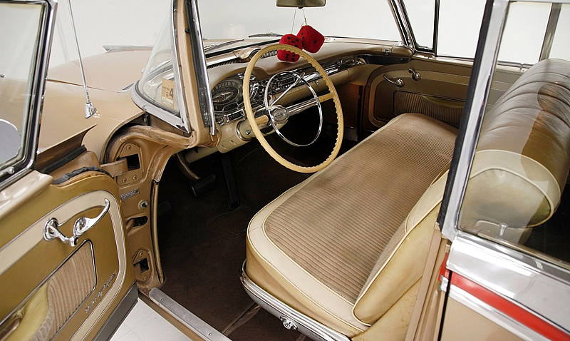 two tone interior of a 57 Oldsmobile 98