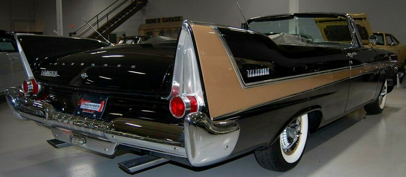 rear view showing the fins of a 1958 Plymouth