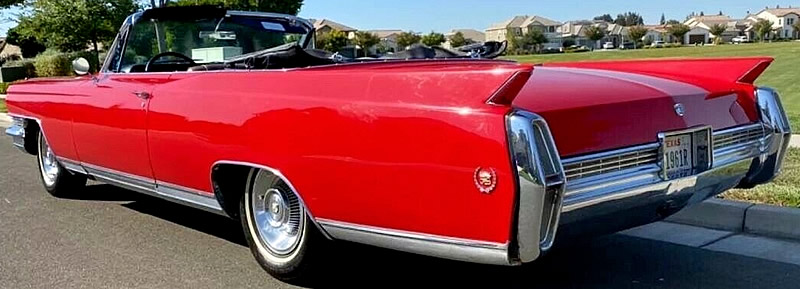 rear view showing the fins of a 1964 Eldorado Convertible
