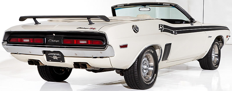 rear view of a 71 Dodge Challenger Convertible