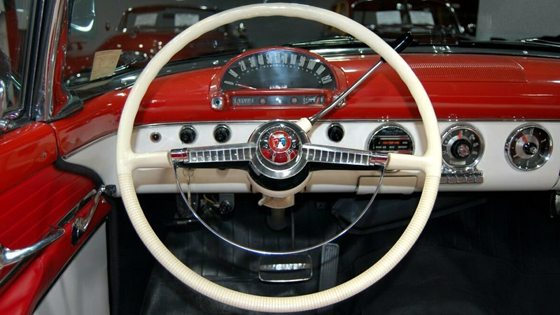 Astra-Dial in the 55 Fairlane Sunliner by Ford