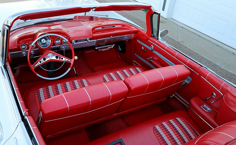  Three-tone interior of a 59 Chevy Impala