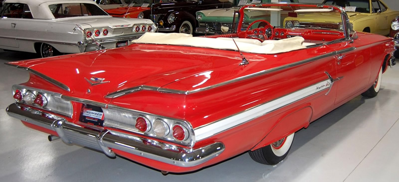 Rear view of a 60 Chevy Impala Convertible