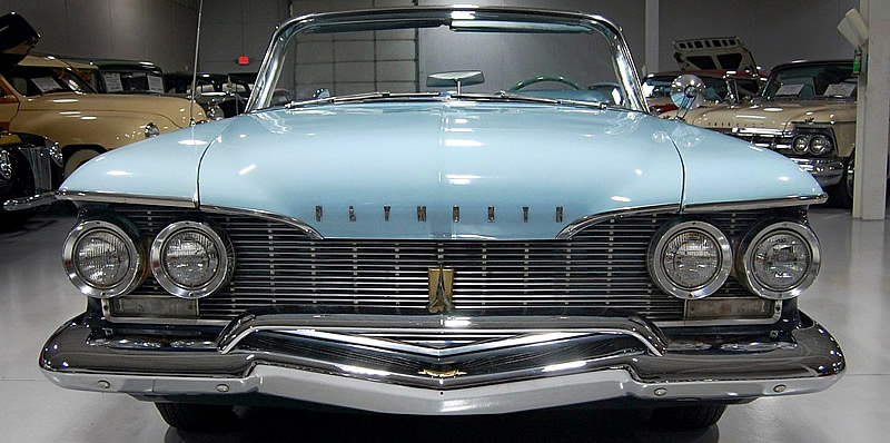 front view of a 60 Plymouth Fury convertible