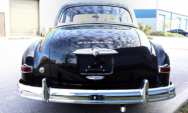Rear view of a 1950 Plymouth Special Deluxe Club Coupe