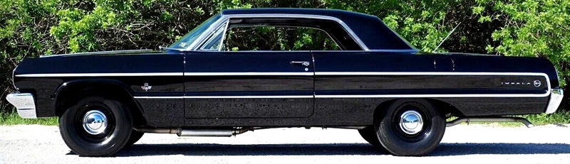 side view of a 64 Chevy Impala Sport Coupe