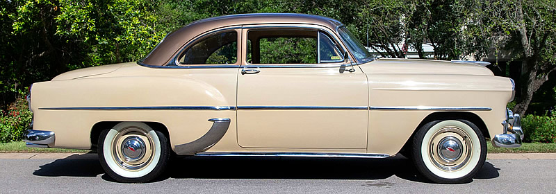 side view of a 1953 Chevrolet 210 Club Coupe